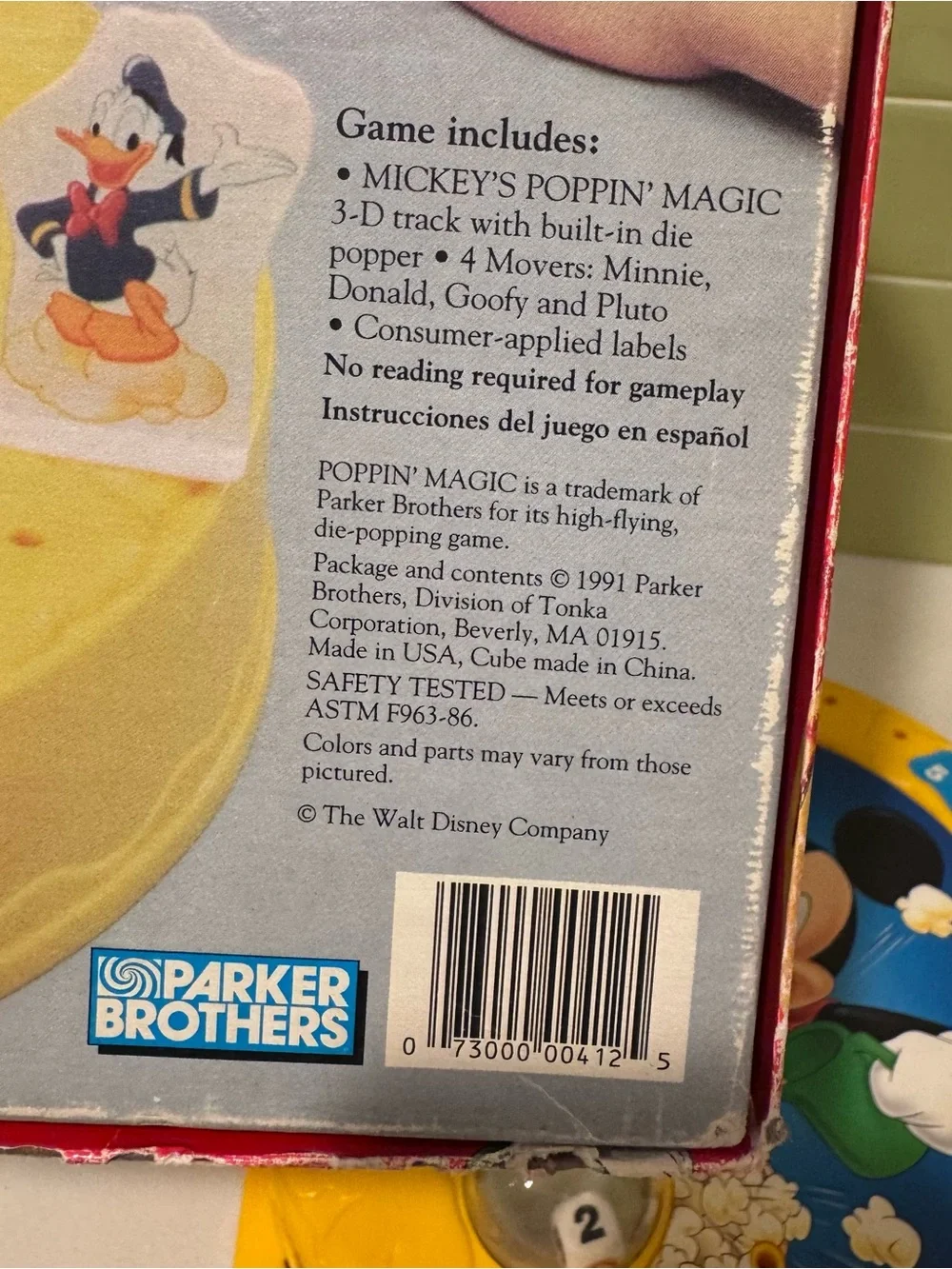 Vintage 1991 Mickey's Poppin' Magic game by Parker Brothers